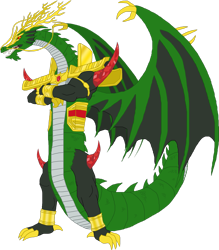 Size: 2291x2618 | Tagged: safe, artist:crisostomo-ibarra, part of a set, oc, oc only, oc:dai shen long, chinese dragon, dragon, armband, armor, colored sclera, crossed arms, dragon lord, dragon oc, high res, male, red sclera, simple background, solo, transparent background