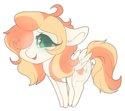 Size: 1016x898 | Tagged: safe, artist:caninevomit, oc, oc only, oc:apricot drift, pegasus, pony, apricot, fluffy, simple background, solo, transparent background