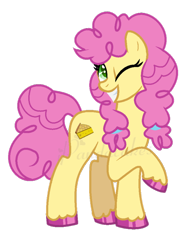 Size: 570x755 | Tagged: safe, artist:ipandacakes, li'l cheese, earth pony, pony, g4, the last problem, male, older, one eye closed, simple background, solo, transgender, transparent background, wink