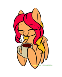 Size: 2000x2500 | Tagged: safe, artist:redheartponiesfan, oc, oc only, oc:mary-bella, pegasus, pony, coffee mug, female, high res, mare, mug, simple background, solo, transparent background