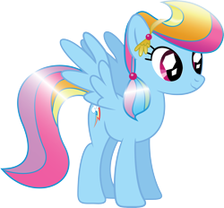Size: 5008x4651 | Tagged: safe, artist:mysteriouskaos, rainbow dash, crystal pony, pegasus, pony, g4, season 3, absurd resolution, alternate hairstyle, crystallized, female, mare, simple background, solo, spread wings, transparent background, vector, wings