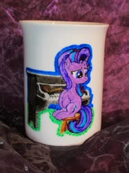 Size: 1024x1366 | Tagged: safe, artist:malte279, starlight glimmer, g4, craft, cup, musical instrument, piano, porcelain, porcelain painting