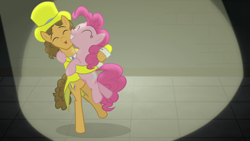 Size: 1920x1080 | Tagged: safe, screencap, cheese sandwich, pinkie pie, g4, the last laugh, shipping fuel, singing