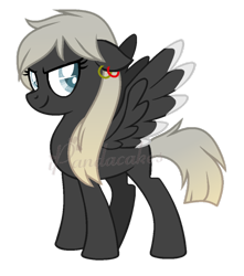 Size: 594x672 | Tagged: safe, artist:ipandacakes, oc, oc only, pegasus, pony, bulktavia, colored wings, colored wingtips, female, mare, offspring, parent:bulk biceps, parent:octavia melody, parents:bulktavia, simple background, solo, transparent background
