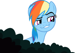 Size: 2915x2057 | Tagged: safe, artist:psychoanalyticbrony, rainbow dash, pegasus, pony, daring don't, g4, bush, faic, female, high res, mare, rainbow dash is best facemaker, simple background, smiling, smirk, smug, smugdash, solo, transparent background, vector