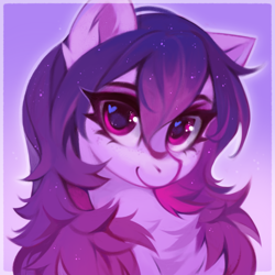 Size: 3000x3000 | Tagged: safe, artist:share dast, oc, oc only, oc:share dast, earth pony, pony, bust, chest fluff, earth pony oc, female, heart, heart eyes, high res, looking at you, mare, smiling, smiling at you, solo, wingding eyes