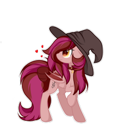 Size: 2000x2000 | Tagged: safe, artist:takan0, oc, oc only, oc:velvet silverwing, bat pony, pony, bow, female, hat, high res, mare, simple background, solo, tail bow, transparent background, witch hat