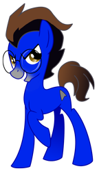 Size: 1739x3011 | Tagged: safe, artist:lostinthetrees, oc, oc only, oc:ennex, earth pony, pony, glasses, looking at you, male, raised hoof, simple background, smiling, solo, stallion, transparent background, vector