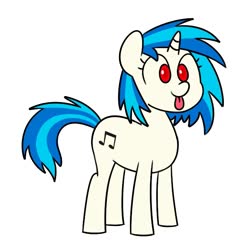 Size: 727x721 | Tagged: safe, artist:handgunboi, dj pon-3, vinyl scratch, pony, unicorn, g4, :p, cute, female, glasses off, red eyes, simple background, solo, tongue out, vinylbetes, white background, wrong eye color