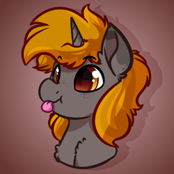 Size: 4000x4000 | Tagged: safe, artist:witchtaunter, oc, oc only, pony, unicorn, :p, absurd resolution, bust, commission, gradient background, portrait, solo, tongue out