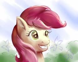 Size: 5000x4000 | Tagged: safe, artist:nedemai, roseluck, earth pony, pony, g4, absurd resolution, digital art, digital painting, grin, paint tool sai, smiling, solo