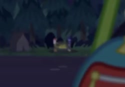 Size: 504x351 | Tagged: safe, screencap, raspberry lilac, space camp, equestria girls, equestria girls series, g4, sunset's backstage pass!, spoiler:eqg series (season 2), blurry, campfire, cropped, op i can't see shit, tent
