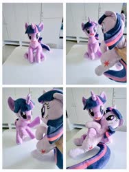 Size: 768x1024 | Tagged: safe, artist:nekokevin, twilight sparkle, alicorn, human, pony, unicorn, g4, duo, female, hand, hug, irl, irl human, looking at you, loss (meme), mare, offscreen character, open mouth, photo, plushie, raised hoof, self ponidox, sitting, smiling, twilight sparkle (alicorn), underhoof, unicorn twilight