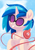 Size: 3508x4960 | Tagged: safe, artist:pucksterv, dj pon-3, vinyl scratch, pony, unicorn, g4, absurd resolution, chest fluff, female, grin, headphones, mare, smiling, snow, solo, sunglasses, winter