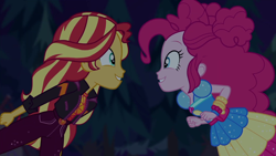 Size: 1920x1080 | Tagged: safe, screencap, pinkie pie, sunset shimmer, equestria girls, equestria girls series, g4, sunset's backstage pass!, spoiler:eqg series (season 2), duo, duo female, female