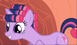 Size: 1357x791 | Tagged: safe, screencap, twilight sparkle, pony, unicorn, g4, look before you sleep, cropped, cute, female, golden oaks library, hair curlers, mare, solo, twiabetes, unicorn twilight