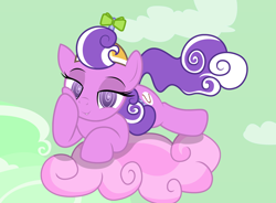 Size: 2924x2153 | Tagged: safe, artist:badumsquish, derpibooru exclusive, screwball, earth pony, pony, g4, beanie, bedroom eyes, chaos, cloud, cotton candy, cotton candy cloud, draw me like one of your french girls, female, flirting, floating, food, hat, high res, looking at you, mare, prone, propeller hat, sky, smiling, solo, squishy cheeks, swirly eyes