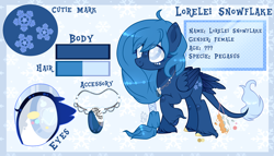 Size: 7000x4000 | Tagged: safe, artist:sugaryicecreammlp, oc, oc only, oc:lorelei snowflake, pegasus, pony, absurd resolution, female, mare, reference sheet, solo