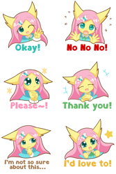 Size: 2000x3000 | Tagged: safe, artist:howxu, fluttershy, anthro, g4, cute, emoji, high res, looking at you, reaction image, shyabetes, simple background, solo, transparent background, unsure