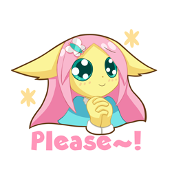 Size: 1000x1000 | Tagged: safe, artist:howxu, fluttershy, anthro, g4, cute, emoji, reaction image, shyabetes, simple background, solo, transparent background
