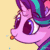 Size: 500x500 | Tagged: safe, alternate version, artist:lollipony, part of a set, starlight glimmer, pony, unicorn, g4, :p, animated, bust, cute, female, gif, glimmerbetes, mare, portrait, raspberry, raspberry noise, silly, simple background, smiling, solo, spittle, tongue out, ych result