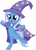 Size: 5582x7817 | Tagged: safe, artist:cyanlightning, trixie, pony, unicorn, g4, .svg available, absurd resolution, bipedal, cape, clothes, cute, diatrixes, ear fluff, female, filly, filly trixie, happy, hat, open mouth, simple background, sitting, smiling, solo, standing, transparent background, trixie's cape, trixie's hat, vector, weapons-grade cute, younger