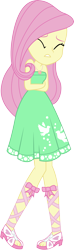 Size: 1829x6208 | Tagged: safe, artist:marcorulezzz, fluttershy, equestria girls, g4, street chic, spoiler:eqg series (season 2), bare shoulders, cold, eyes closed, female, freezing, geode of fauna, magical geodes, shivering, simple background, sleeveless, solo, strapless, transparent background