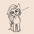 Size: 4000x4000 | Tagged: safe, artist:miokomata, oc, oc only, oc:summer peach, pegasus, pony, chest fluff, dialogue, female, floppy ears, head tilt, looking at you, mare, monochrome, not fluttershy, one ear down, simple background, solo, white background