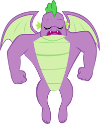 Size: 4622x5748 | Tagged: safe, artist:memnoch, spike, dragon, g4, the last problem, gigachad spike, male, older, older spike, simple background, solo, transparent background, vector, winged spike, wings