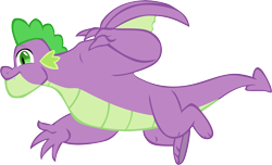 Size: 8632x5234 | Tagged: safe, artist:memnoch, spike, dragon, g4, the last problem, gigachad spike, male, older, older spike, simple background, solo, transparent background, vector, winged spike, wings
