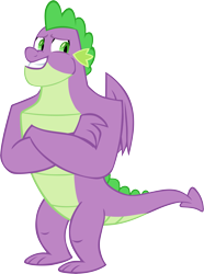 Size: 4171x5614 | Tagged: safe, artist:memnoch, spike, dragon, g4, the last problem, gigachad spike, male, older, older spike, simple background, solo, transparent background, vector, winged spike, wings