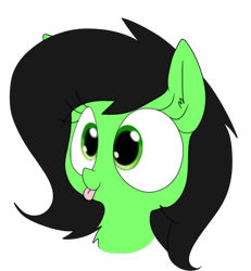 Size: 722x783 | Tagged: safe, artist:wafflecakes, oc, oc only, oc:filly anon, earth pony, pony, bust, female, filly, mlem, silly, simple background, solo, tongue out, transparent background