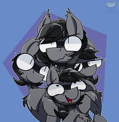 Size: 2120x2160 | Tagged: safe, artist:difis, oc, oc only, oc:grey matter, pony, bust, female, high res, mare, multeity, portrait, self ponidox, wingding eyes