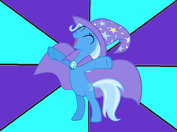 Size: 674x504 | Tagged: safe, artist:snakeman1992, trixie, pony, unicorn, g4, abstract background, cape, clothes, female, hat, solo, wizard hat