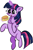 Size: 711x1083 | Tagged: safe, artist:dashybestpony, twilight sparkle, pony, unicorn, g4, :p, blank flank, burger, chest fluff, cute, female, filly, filly twilight sparkle, food, hay burger, horn, magic, mare, simple background, smiling, solo, standing, tongue out, twiabetes, twilight burgkle, unicorn twilight, younger