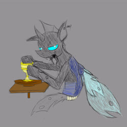 Size: 4724x4724 | Tagged: safe, artist:crazeguy, derpibooru exclusive, oc, oc only, oc:idol hooves, changeling, spider, fanfic:the changeling of the guard, fanfic, goblet, pottery wheel, simple background