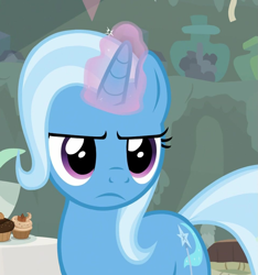 Size: 965x1031 | Tagged: safe, edit, screencap, trixie, pony, unicorn, g4, student counsel, cropped, female, frown, magic, mare, solo, trixie is not amused, unamused