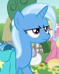 Size: 226x286 | Tagged: safe, screencap, trixie, pony, unicorn, g4, cropped, female, frown, magic, mare, solo focus