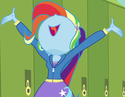 Size: 1382x1080 | Tagged: safe, screencap, trixie, best trends forever, best trends forever: rainbow dash, equestria girls, g4, my little pony equestria girls: better together, cropped, female, multicolored hair, nose in the air, rainbow hair, solo