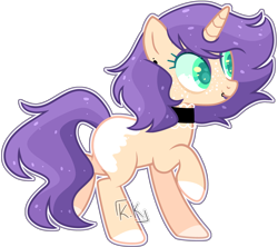 Size: 3531x3135 | Tagged: safe, artist:kurosawakuro, oc, oc only, pony, unicorn, base used, choker, coat markings, colored hooves, female, freckles, high res, lip piercing, mare, outline, piercing, simple background, solo, transparent background