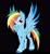 Size: 1095x1200 | Tagged: safe, artist:xforevayoung18x, rainbow dash, pegasus, pony, g4, badass, black background, colored wings, colored wingtips, female, g5 concept leak style, g5 concept leaks, hooves, mare, rainbow dash (g5 concept leak), redesign, simple background, smiling, smirk, spread wings, wings