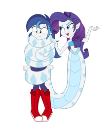 Size: 2000x2200 | Tagged: source needed, safe, artist:wubcakeva, rarity, shining armor, human, lamia, original species, equestria girls, g4, background removed, bondage, coils, commission, commissioner:alkonium, equestria guys, female, gleaming shield, half r63 shipping, high res, lamiafied, lamity, lesbian, rule 63, ship:rariarmor, ship:rarigleam, shipping, show accurate, simple background, species swap, transparent background, vector