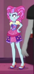 Size: 230x498 | Tagged: safe, screencap, kiwi lollipop, equestria girls, g4, lost and pound, lost and pound: rarity, my little pony equestria girls: better together, clothes, cropped, feet, female, k-lo, legs, sandals, skirt, solo focus