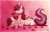 Size: 1500x971 | Tagged: safe, artist:inuhoshi-to-darkpen, roseluck, earth pony, pony, g4, blushing, bouquet, cheek fluff, chest fluff, crossed legs, ear fluff, female, flower, flower in mouth, looking at you, mare, mouth hold, petals, pink background, prone, remake, rose, rose in mouth, solo, unshorn fetlocks