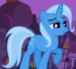 Size: 499x458 | Tagged: safe, screencap, trixie, pony, unicorn, boast busters, g4, cropped, female, mare, open mouth, raised hoof, solo