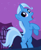 Size: 400x492 | Tagged: safe, screencap, trixie, pony, unicorn, boast busters, g4, my little pony: friendship is magic, alternative cutie mark placement, bipedal, cropped, female, inner thigh cutie mark, mare, open mouth, raised hoof, solo
