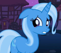 Size: 697x606 | Tagged: safe, screencap, trixie, pony, unicorn, boast busters, g4, cropped, female, floppy ears, looking away, mare, solo