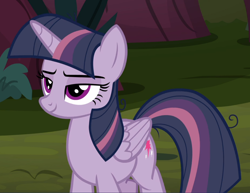 Size: 1214x938 | Tagged: safe, screencap, mean twilight sparkle, pony, g4, the mean 6, cropped, female, lidded eyes, smiling, solo