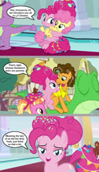 Size: 992x1721 | Tagged: safe, artist:silverbuller, edit, edited screencap, screencap, cheese sandwich, gummy, li'l cheese, luster dawn, pinkie pie, spike, earth pony, pony, unicorn, g4, the last problem, adult, adult spike, colt, comic, female, gigachad spike, implied good clean married sex, implied sex, male, mare, older, older gummy, older pinkie pie, older spike, stallion