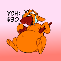 Size: 3000x3000 | Tagged: safe, artist:metalface069, pony, commission, fat, high res, stuffing, your character here